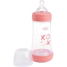 Biberão Perfect5 Fluxo Médio +2m Rosa 240ml 1 Unidade