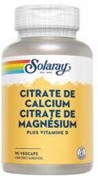 Calcium - Magnésium - Vitamine D - 90 Caps. Vég. - Boîte 90 Capsules Végétales