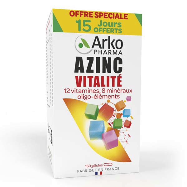 Azinc Adulte Vitalité Vitamines C & E Zinc 150 gélules