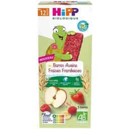 Barres Avoine Fraises Framboises Bio 12M 5x20g
