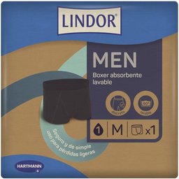 Lindor Men Boxer Absorbente Lavable Pérdidas de Orina Talla M