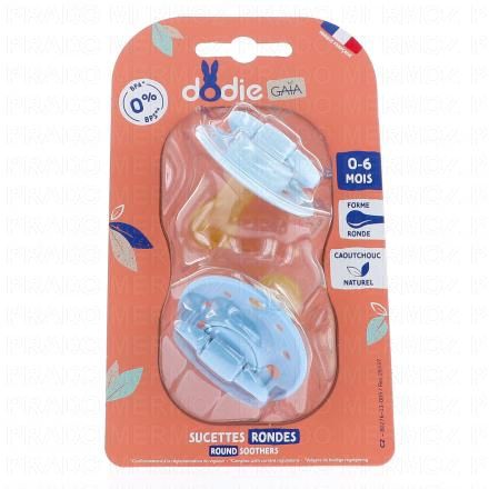 Sucettes duo ronde 0-6 mois bleu / bleu clair