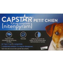 Capstar 11,4 mg Petit Chien, Comprimé antiparasitaire externe pour petit chien, bt 6