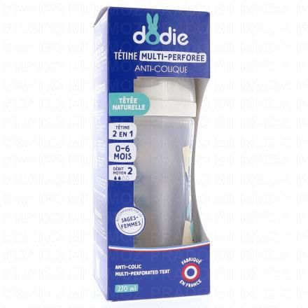 Biberon Tétine Multi-Perforée 0/6mois 270ml bleu
