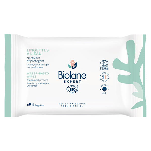 Lingettes à l'Eau Bio Peaux Sensibles 54 lingettes