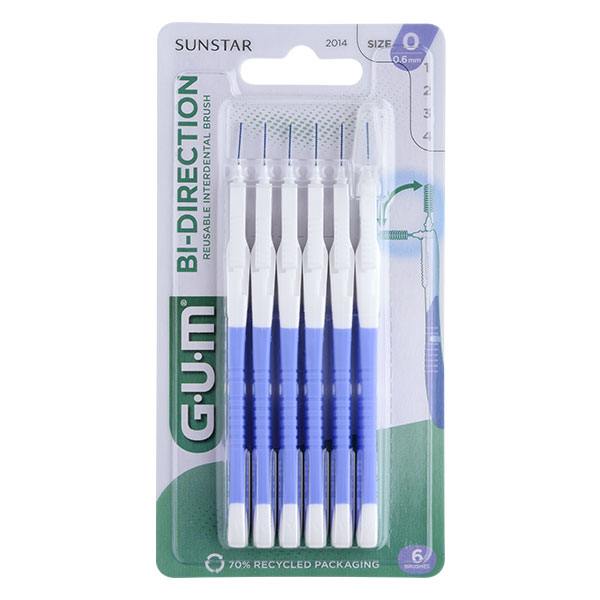 Brossette Interdentaire Bi-Direction 0,6mm Bleu Lavande 6 unités