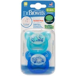 Dr Brown's Sucette de Nuit Préventive En Silicone 0-6M 2uts