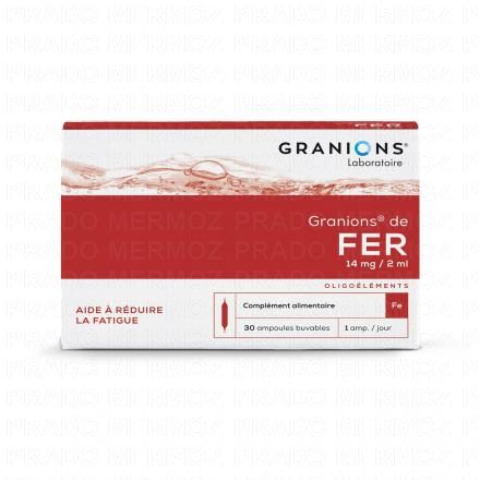 de Fer boite de 30 ampoules, 2 ml chacune
