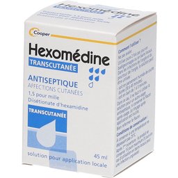 Hexomédine - Antiseptique - Affections cutanées - Transcutanée - Solution pour application locale - Flacon 45ml