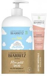 Bébé Gel Lavant Surgras Corps & Cheveux Sans Parfum Bio 500 ml + CICA REPA Crème Réparatrice Peaux Irritées Bio 40 ml - Lot 2 produits