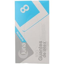 Luna Gants en latex blanc sans poudre Taille L 100pcs