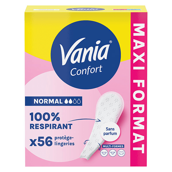 Kotydia Protège-Slips Confort Multiformes Non Pafumé 56 protections