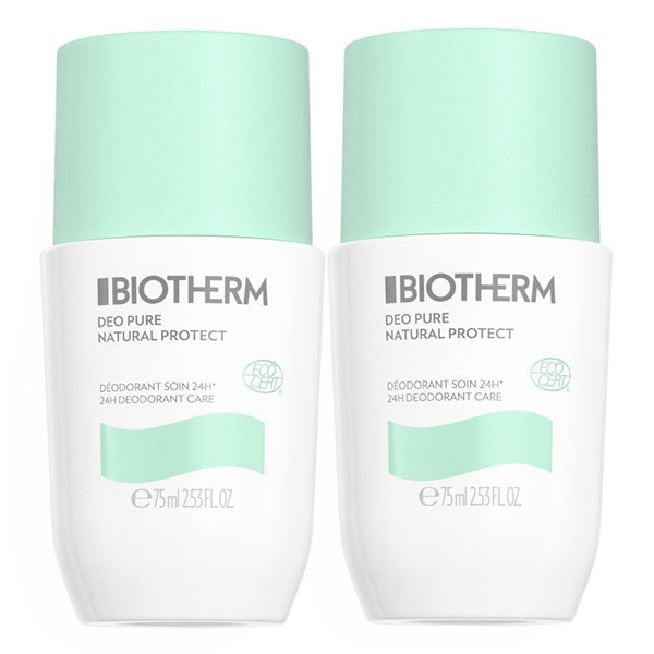 Déo Pure Natural Protect Déodorant Soin 24h Bio Roll-On Lot de 2 x 75ml