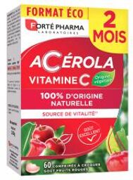 Forté Pharma Acérola Format 2 Mois - 60 Comprimés à Croquer - Boîte 60 comprimés à croquer