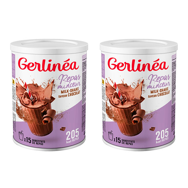 Gerlinéa Milk-shake Repas Minceur - Saveur Chocolat - 30 repas - Lot de 2