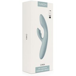 Chika App Strong Flexible Rabbit Vibrator Turquoise Grey 1ut