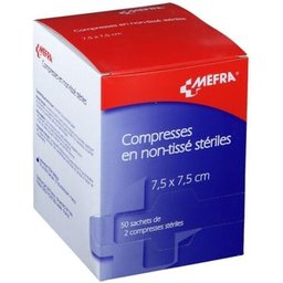 Compresses Stériles Non Tissé 7,5x7,5cm 2x50 Sachets
