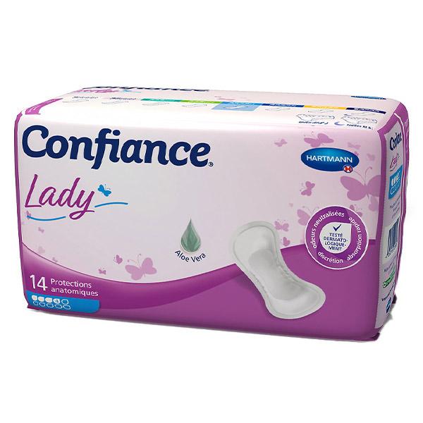 Confiance Lady Protections Anatomiques à l'Aloe Vera 4 Gouttes 14 unités