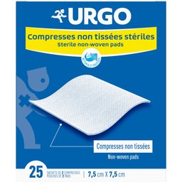 Compresses Non Tissées Stériles 7,5cm x 7,5cm 2x25 Unités
