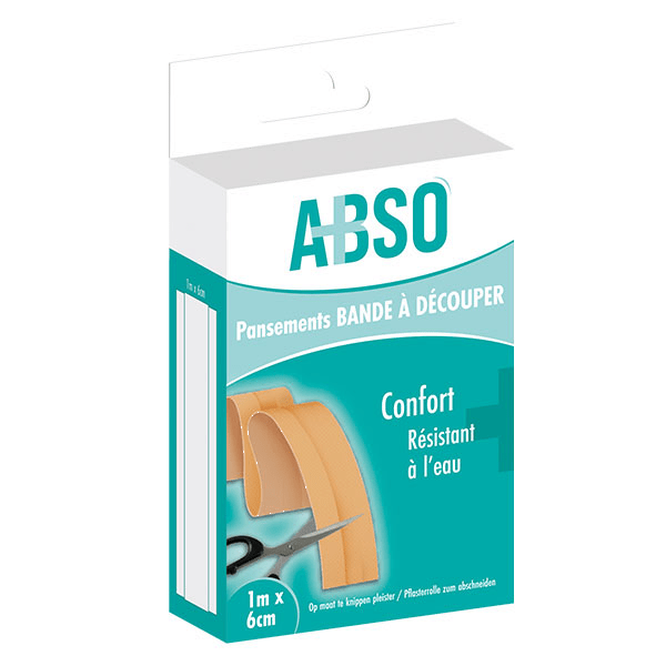 ABSO Pansements bande à découper 1m x 6 cm