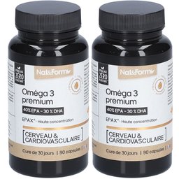 Nat&Form Oméga 3 premium 40 % EPA – 30 % DHA Epax® – Haute concentration