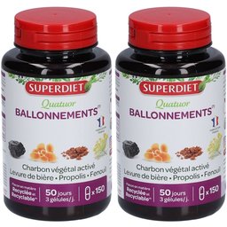 Superdiet Quatuor Ballonnements - Charbon, Fenouil, Propolis, Levure