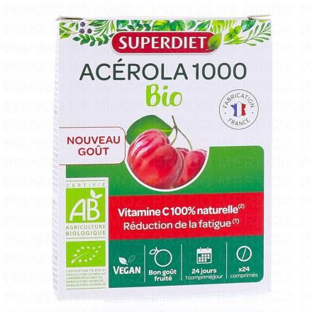 Acérola 1000 vitamine C bio boîte de 24 comprimés