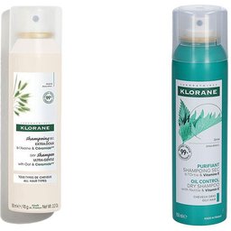 Klorane® Shampooing sec à l'ortie bio pour cheveux gras + Klorane® Shampooing à l'avoine et aux céramides