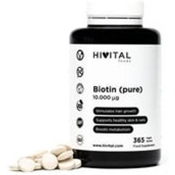 Biotine 10000 mcg (Vitamine B7) 365 comprimés