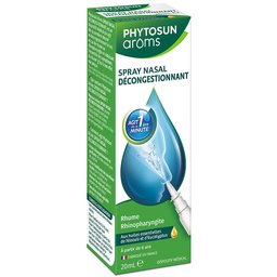 Aroms – Spray Nasal Décongestionnant – aux Huiles Essentielles – Action Rapide* – Rhume, Rhinosinusite ou Rhinite Allergique – 1x 20 ml
