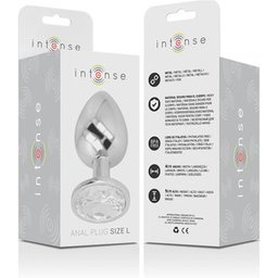 Plug Anal en Métal avec Cristal Argent Taille L 1ut