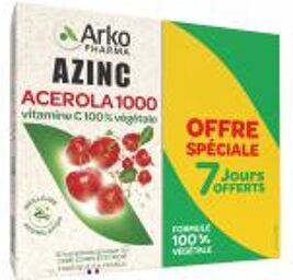 Azinc Naturel Acerola 1000 Lot de 2 - Lot 2 x 30 comprimés