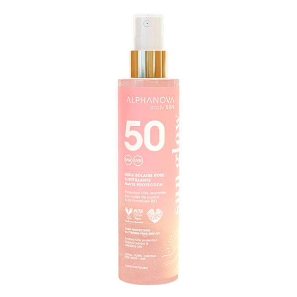 Daily Sun Huile solaire spf50 scintillante rose 125 ml