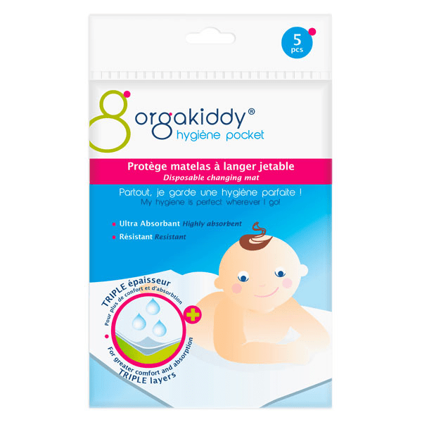 Hygiène Pocket Protège Matelas à Langer Jetable Blanc 5 unités