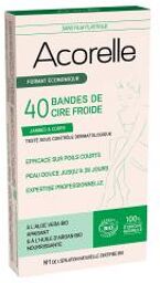Bandes de Cire Froide Jambes & Corps Bio 40 Bandes - Boîte 40 bandes de cire froide