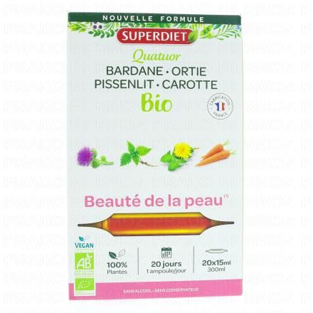 Quatuor beauté de la peau bio 15ml x20 ampoules