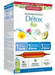 Protocole Détox Bio - 30 Ampoules de 15 ml - Boîte 30 ampoules de 15 ml