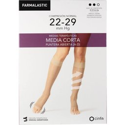 Bas Court Compression Normale Orteil Ouvert Camel TS