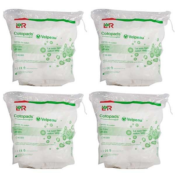 Cotopads Carrés de Coton Non Stérile 5 x 5cm Lot de 4 x 500 unités