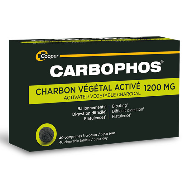 Carbophos Charbon Végétal 40 comprimés