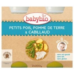 Petits Pots Menu Légumes & Cabillaud Bio dès 8 mois 200g lot de 2