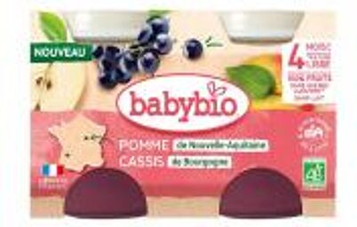 Cassis Pomme 4 Mois et + Bio 2 Pots de 130 g - Carton