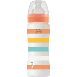 Well Being Colors Biberão Silicone Fluxo Rápido 4M+ Laranja 330ml