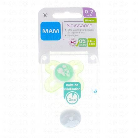Duo Sucettes silicone naissance 0-2 mois REF10