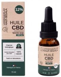 Huile Cbd Spectre Large 12% Naturelle - Flacon compte goutte 15 ml
