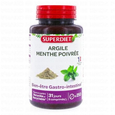Argile et Menthe Poivrée 250 comprimés