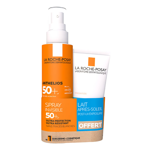 Anthelios Spray solaire Invisible Corps SPF50+ 200mL + Lait après-soleil 75mL offert