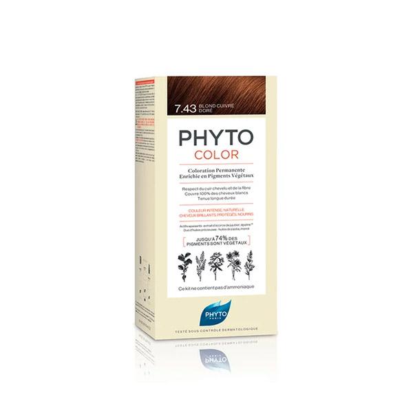 PhytoColor Coloration Permanente N°7.43 Blond Cuivré Doré