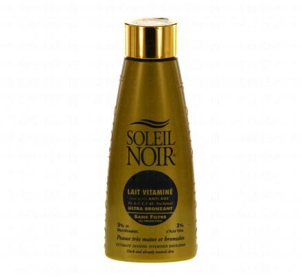 SOLEIL NOIR Lait vitaminé sans filtre ultra bronzant flacon 150ml