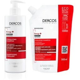 Dercos Energy+ Shampoing Stimulant 400ml + Recharge 500ml